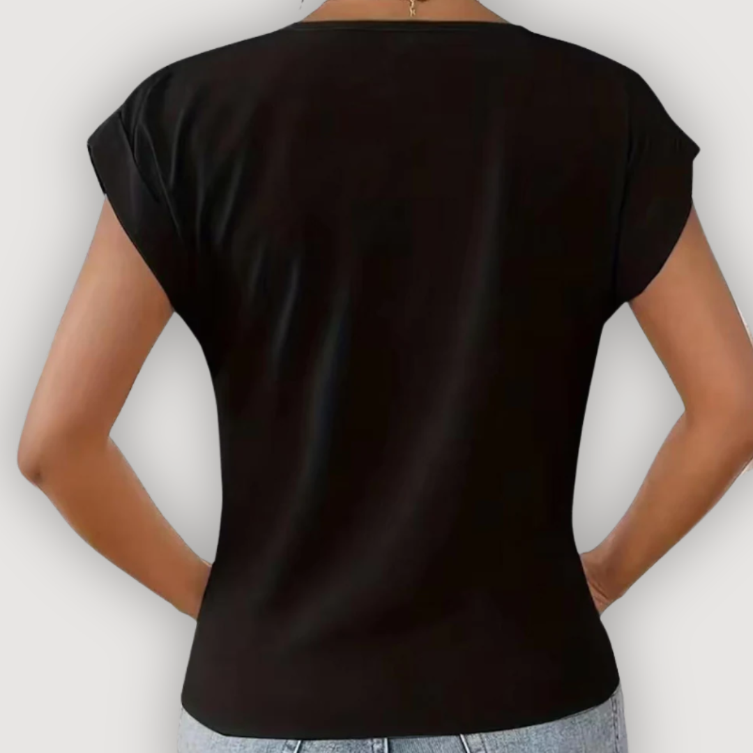 ARIA – BLUSA DRAPEADA CON ESCOTE EN V