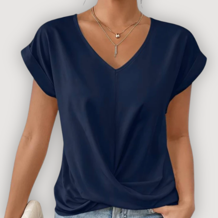 ARIA – BLUSA DRAPEADA CON ESCOTE EN V