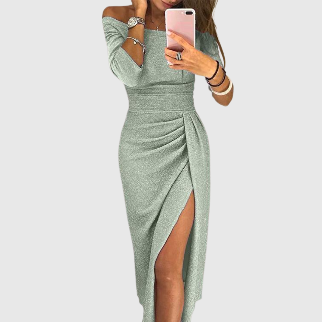 Stella™ Vestido maxi con cuello halter - Elegancia sin esfuerzo
