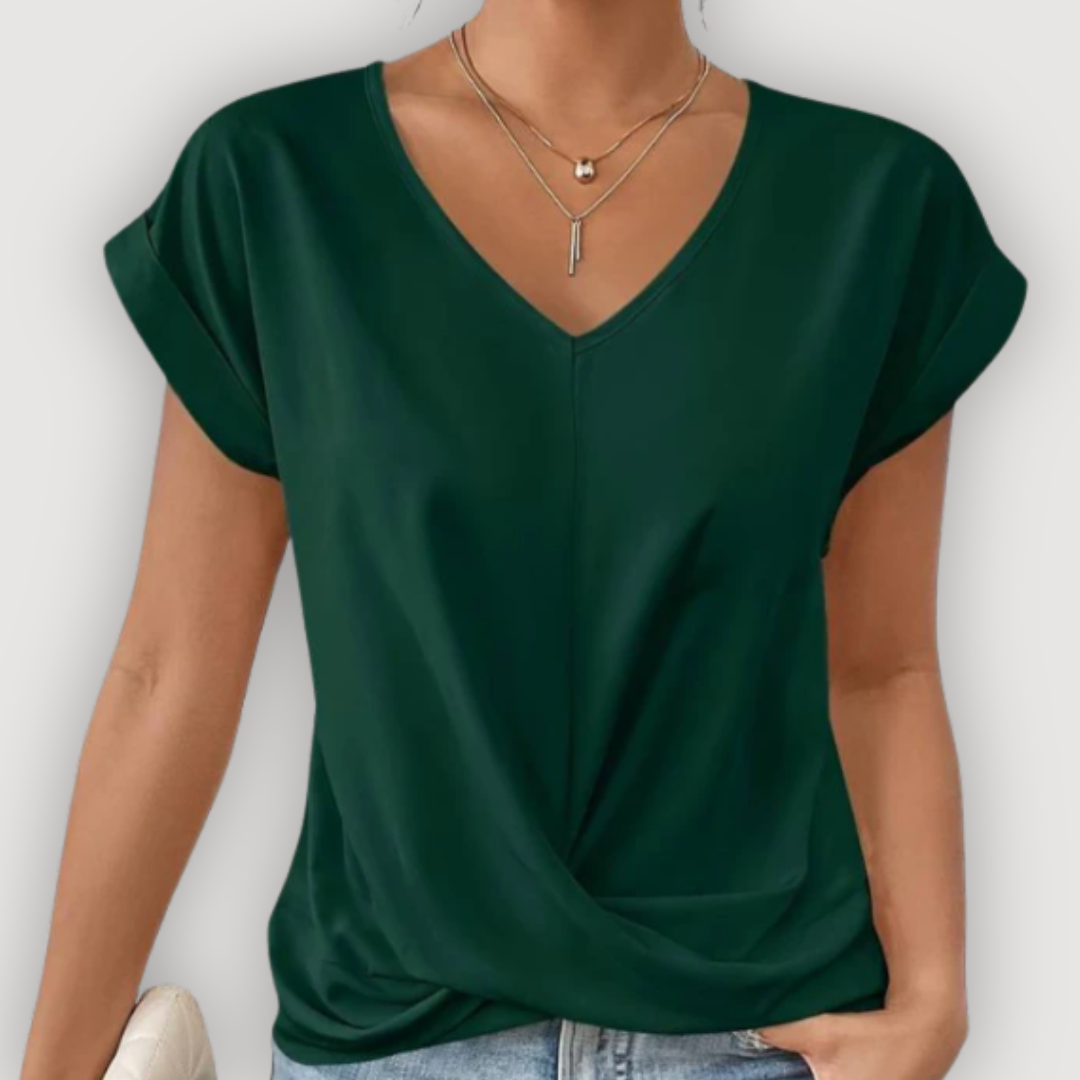 ARIA – BLUSA DRAPEADA CON ESCOTE EN V