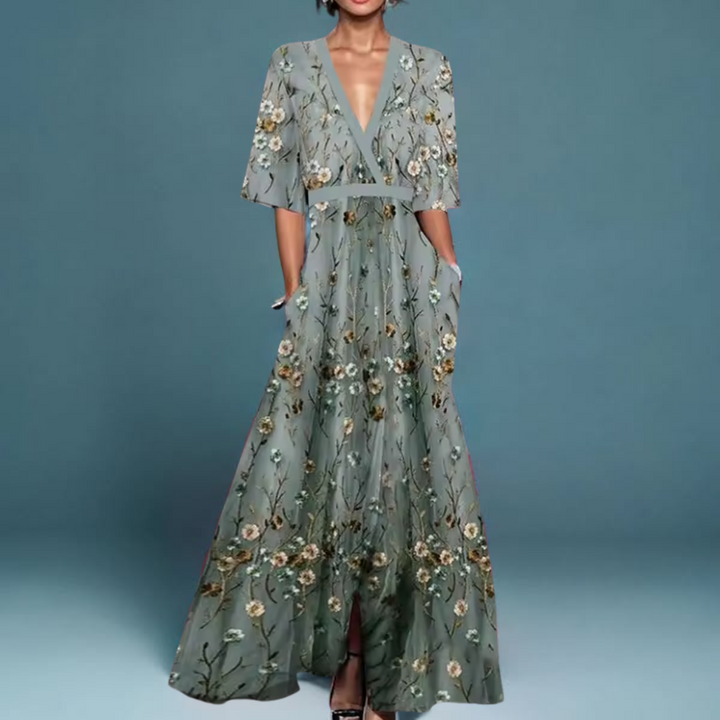 Michelle™ - Vestido elegante con estampado floral de encanto refinado