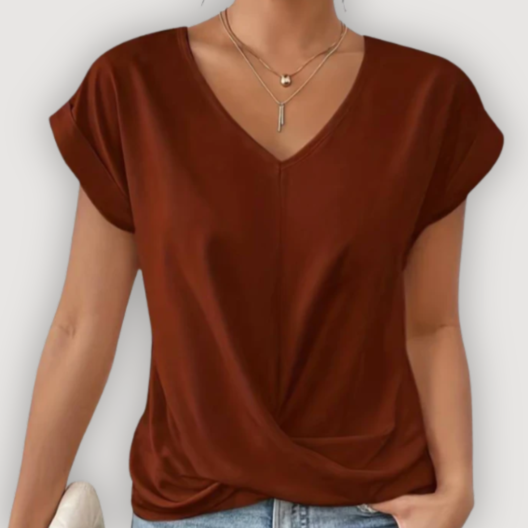 ARIA – BLUSA DRAPEADA CON ESCOTE EN V