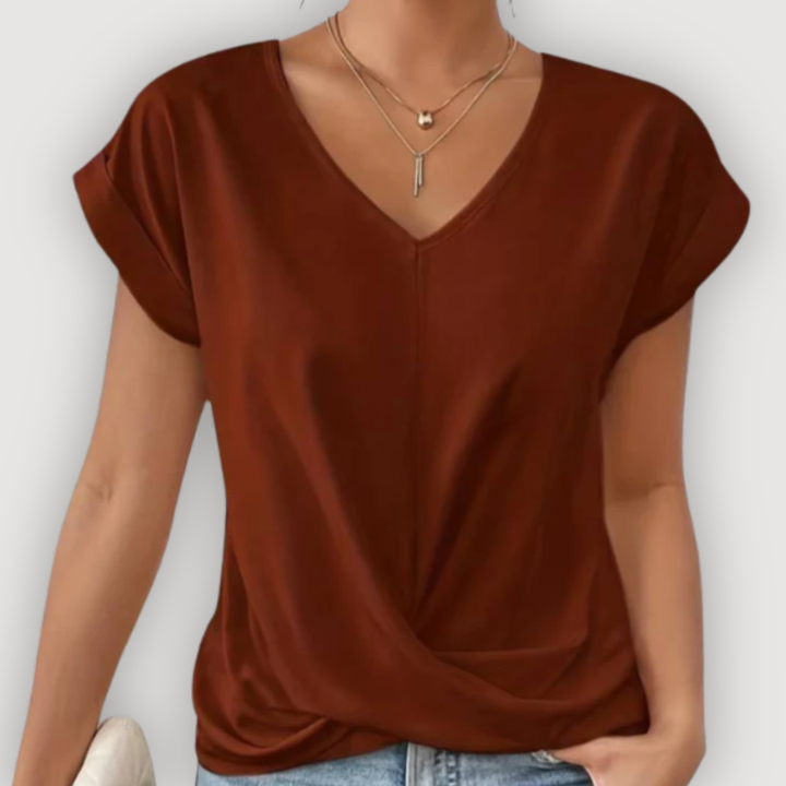 ARIA – BLUSA DRAPEADA CON ESCOTE EN V