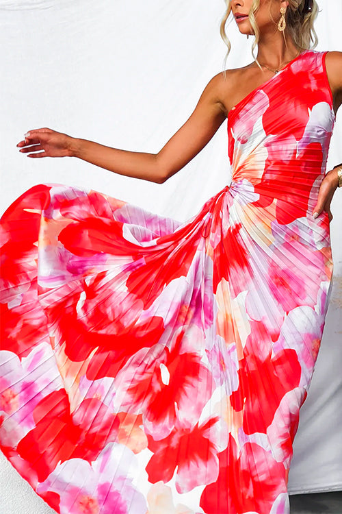 Yanira™ Vestido plisado de un solo hombro elegante y refinado