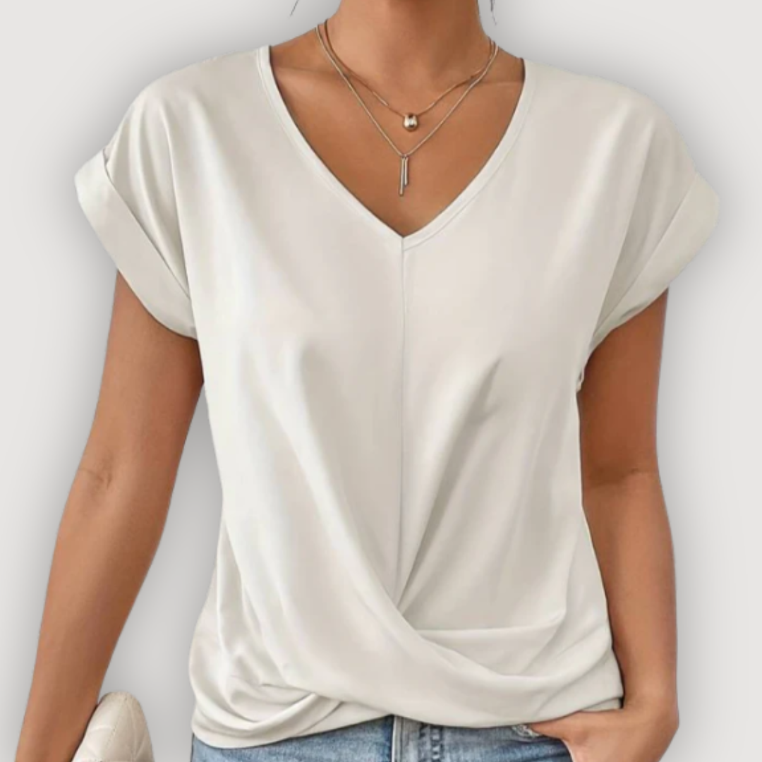 ARIA – BLUSA DRAPEADA CON ESCOTE EN V