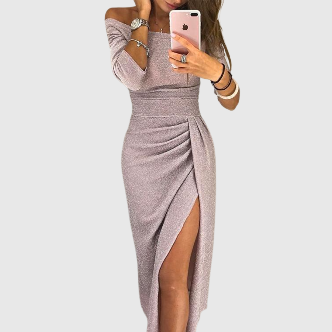 Stella™ Vestido maxi con cuello halter - Elegancia sin esfuerzo