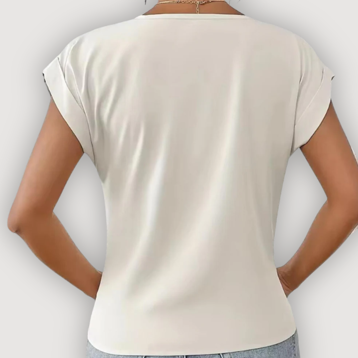 ARIA – BLUSA DRAPEADA CON ESCOTE EN V