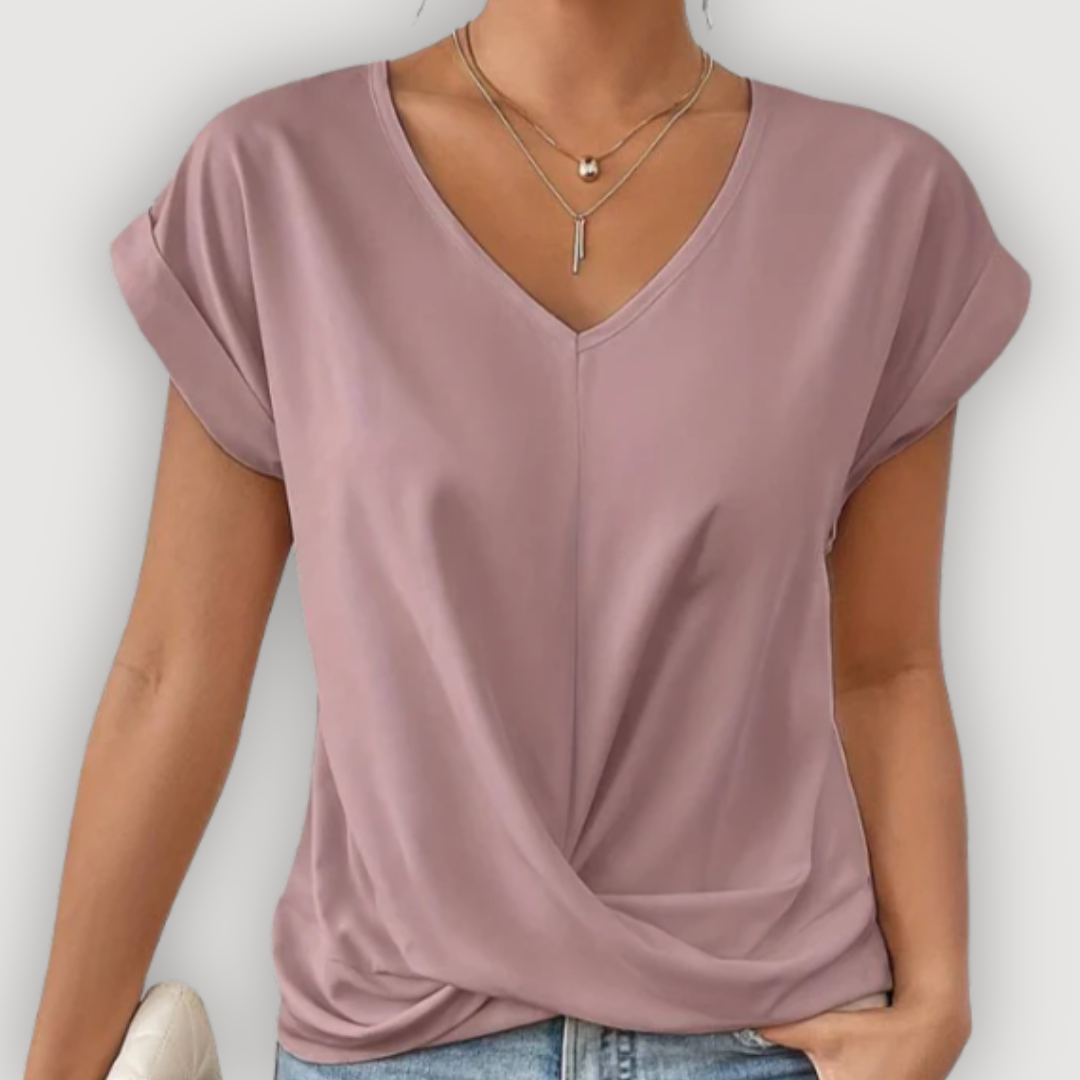 ARIA – BLUSA DRAPEADA CON ESCOTE EN V
