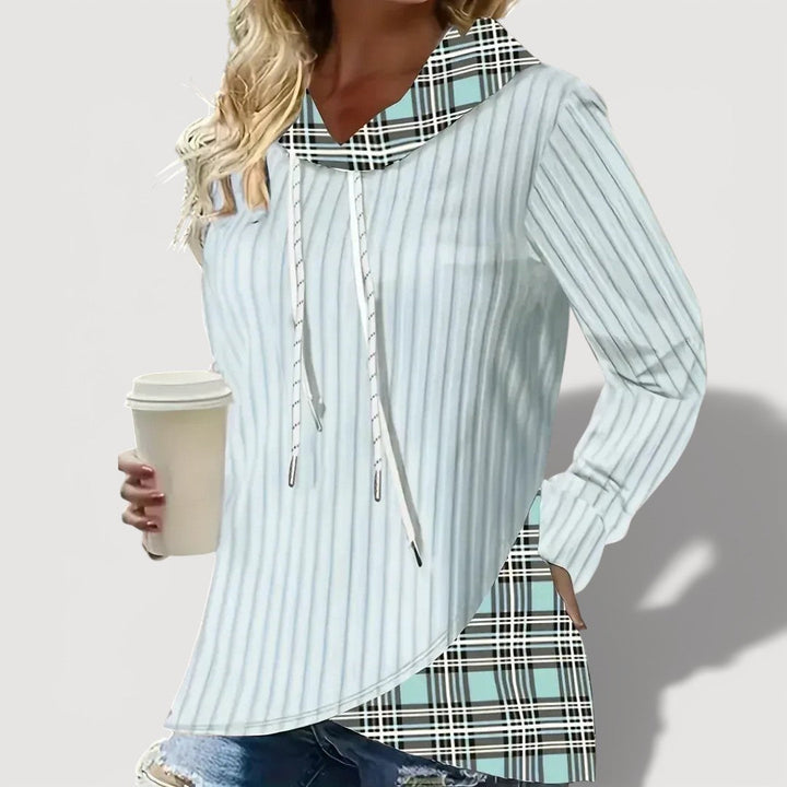 ELODIE – SUDADERA CON CAPUCHA DE CUADROS RELAJADA