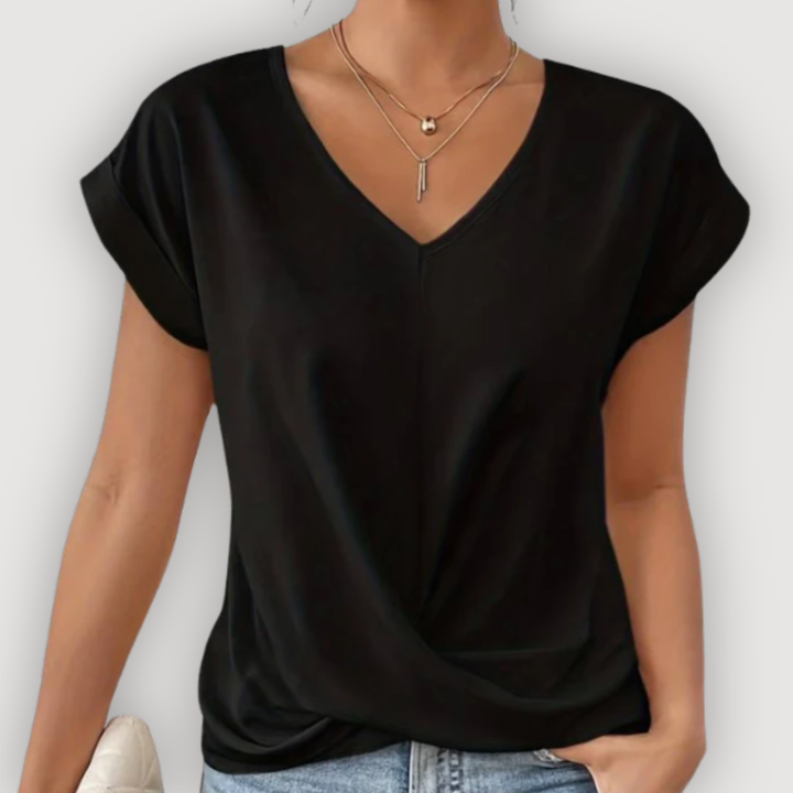 ARIA – BLUSA DRAPEADA CON ESCOTE EN V