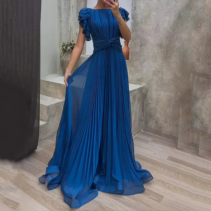 Rory Vestido de Noche Plisado — Vestimenta de Noche Elegante