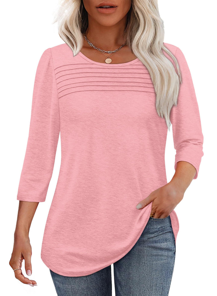 Mona | Blusa Plisada de Manga 3/4