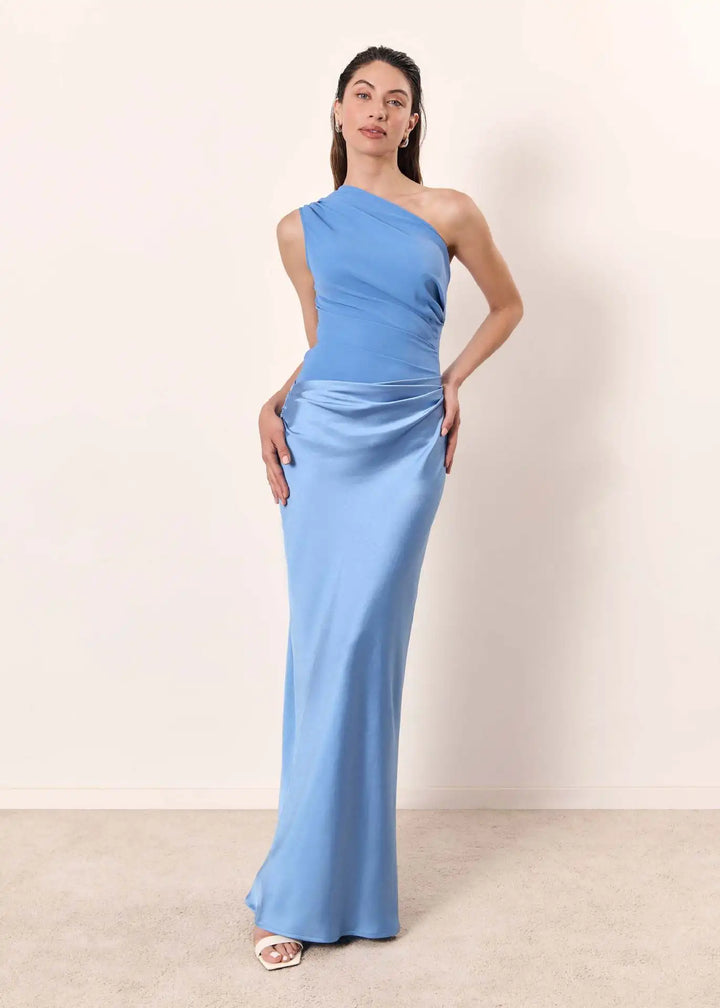 Luna™ | Vestido Maxi de Satén con apertura – Elegancia para la noche
