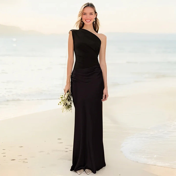 Luna™ | Vestido Maxi de Satén con apertura – Elegancia para la noche